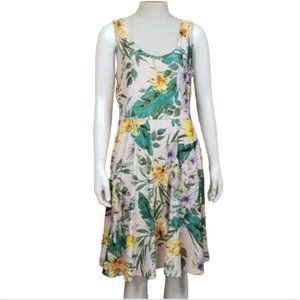 Cupio Womens Floral Print Sleeveless Eyelet Dress Size Large New With Tags